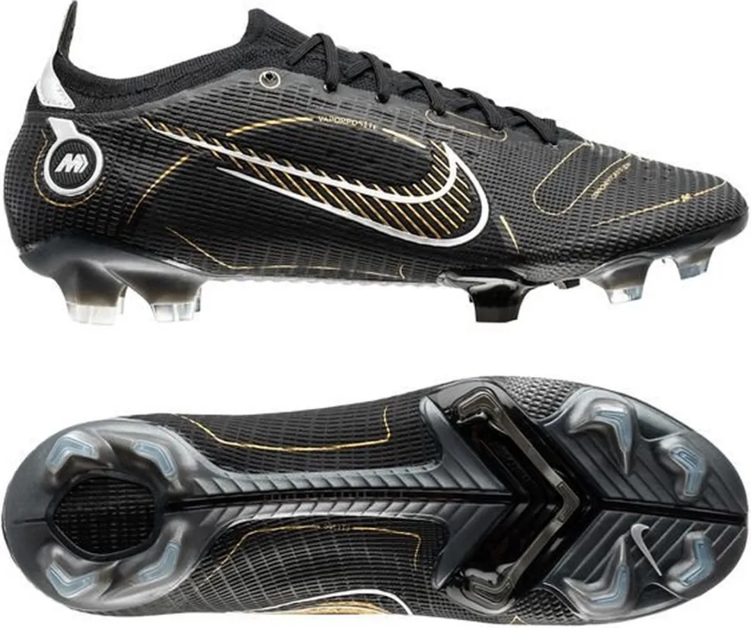 Nike Mercurial Vapor 14 Elite FG Voetbalschoenen 41 - Zwart/Goud/Zilver