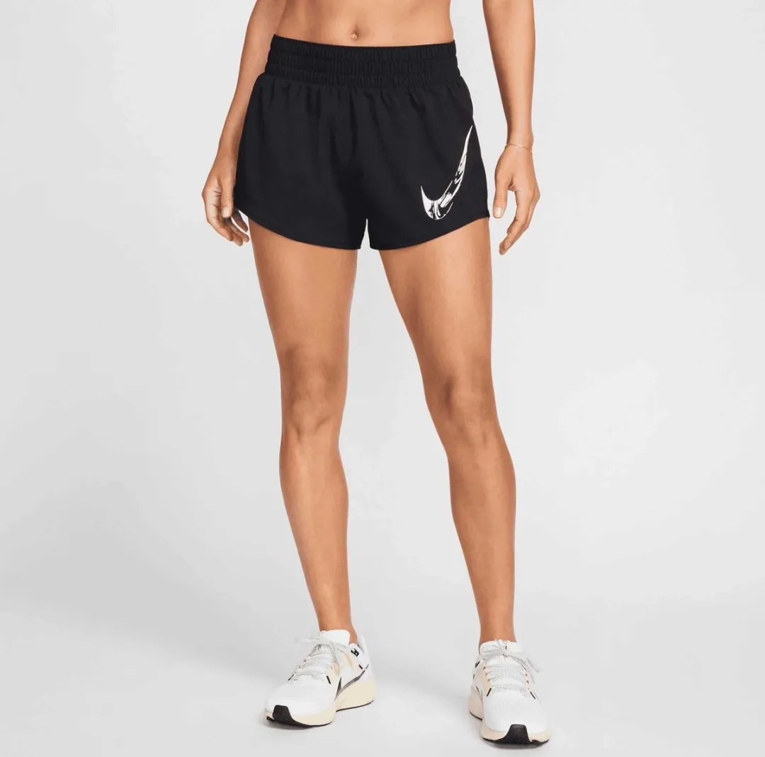 Nike One Swoosh Dri-FIT Sportshort Dames - XL - Zwart