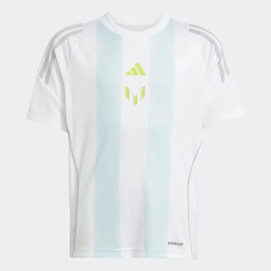 adidas Messi TR JSY Y - Voetbalshirt - 116 - Wit/Blauw