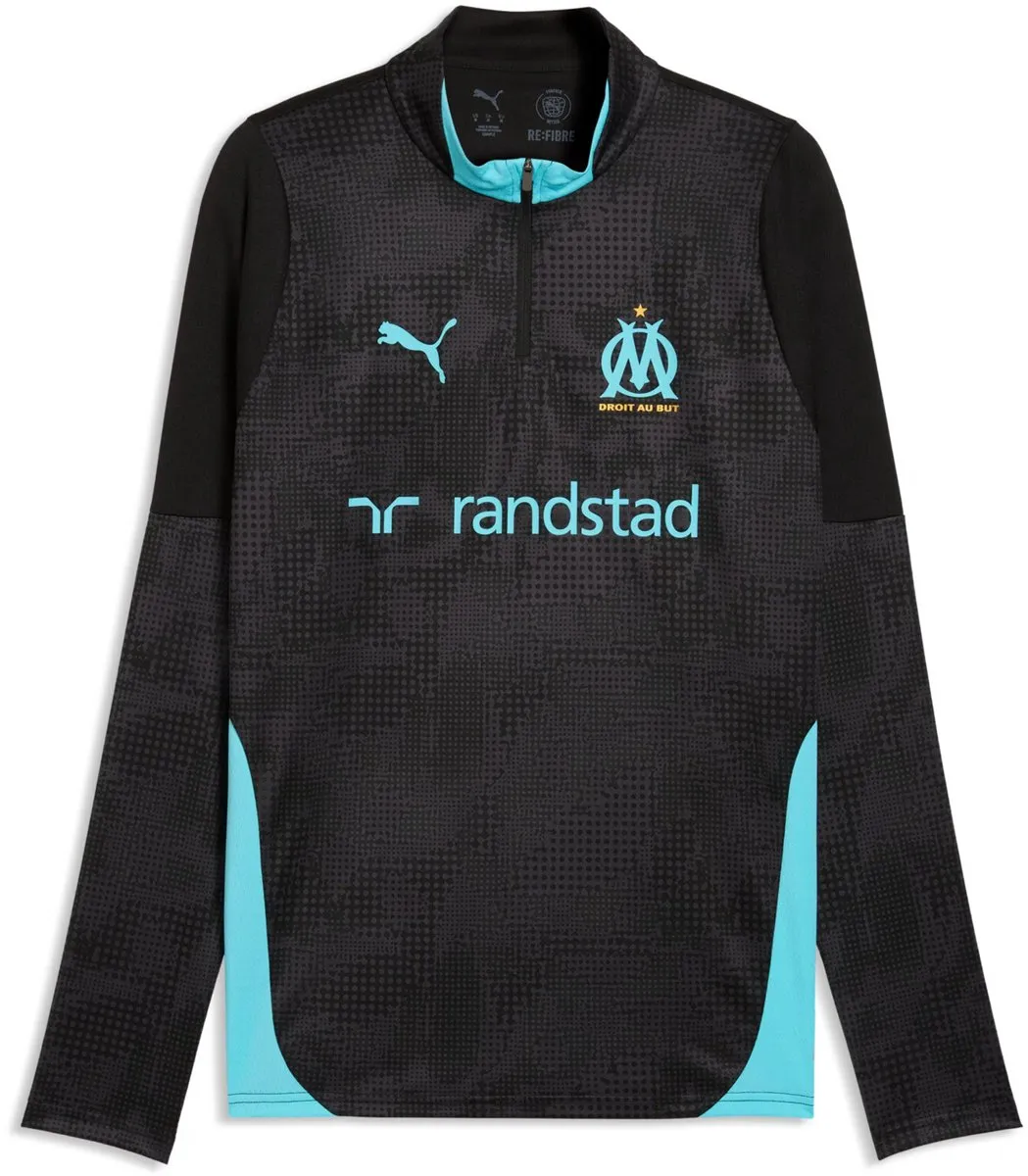 PUMA Trainingshals 1/4 Rits OM 2025/26 - S - Blauw/Geel