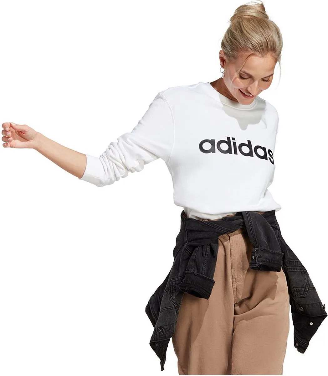 adidas Essentials Linear French Terry Sweatshirt - Wit S
