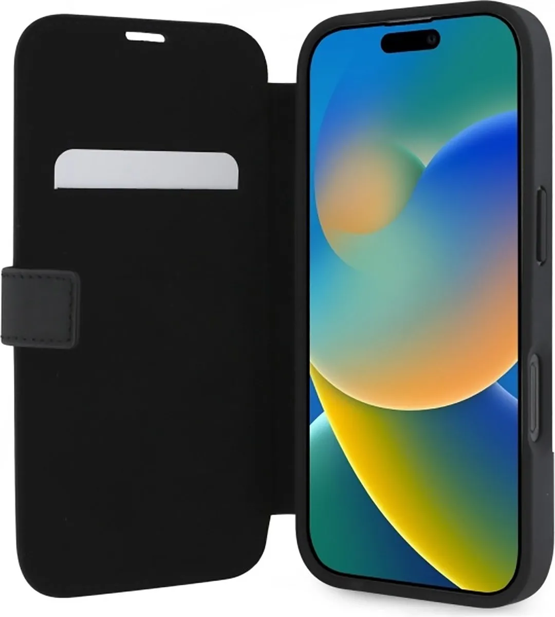 Mercedes-Benz Bookcase Hoesje iPhone 16 - Effen Zwart - MagSafe