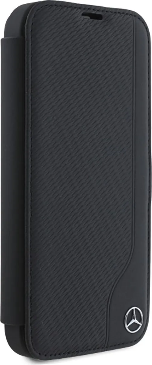 Mercedes-Benz Bookcase Hoesje iPhone 16 - Effen Zwart - MagSafe