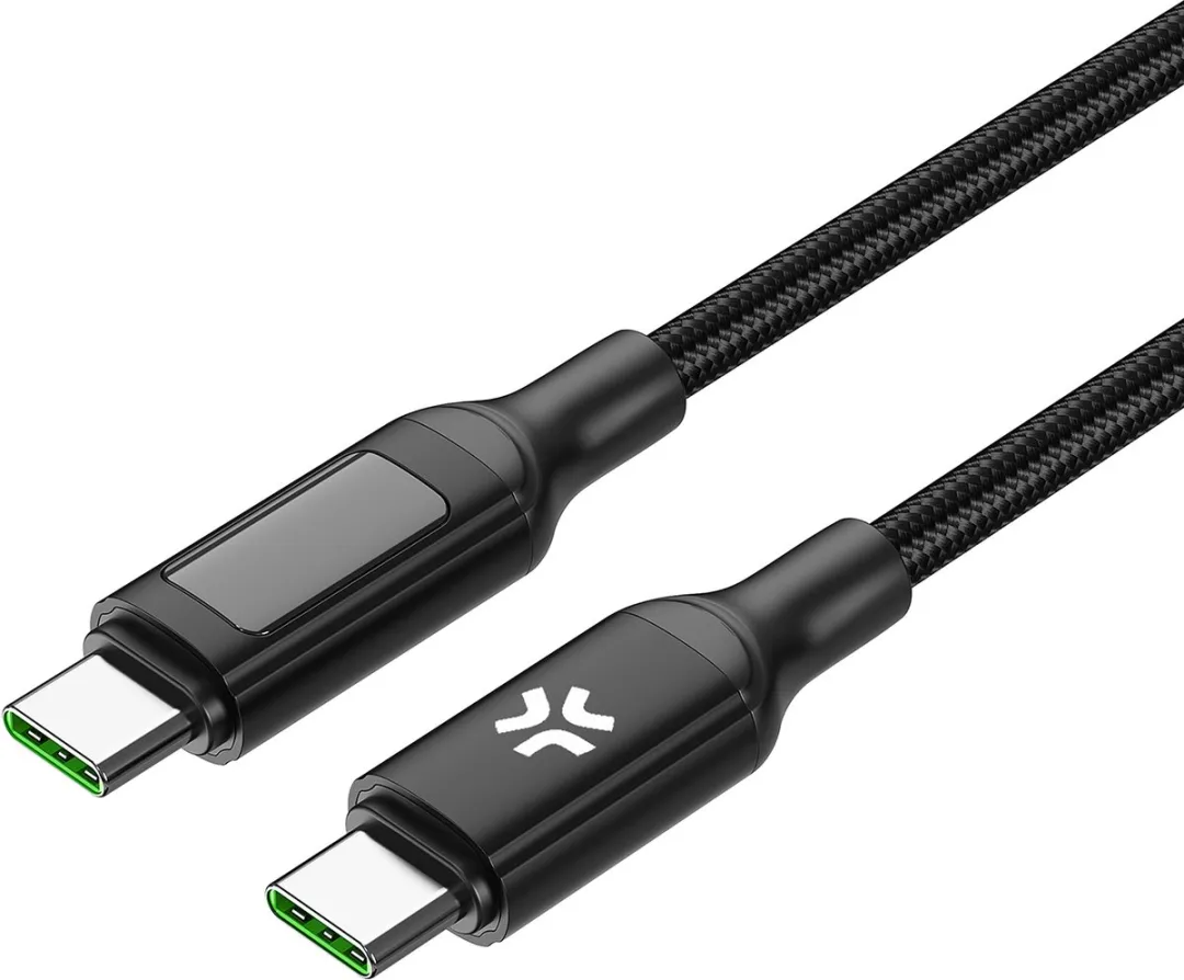 Celly USB-C naar USB-C Kabel 100W LED - 2m - Zwart