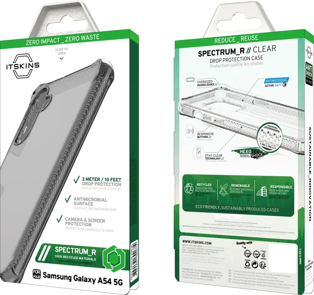 ITSKINS Spectrum R Clear Samsung Galaxy A54 Hoesje - Zwart