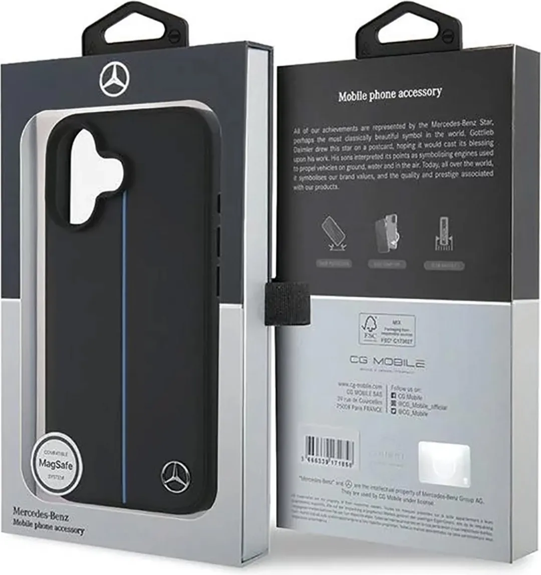 Mercedes-Benz Backcase Hoesje iPhone 16 - Effen Zwart - afbeelding 6 van 6