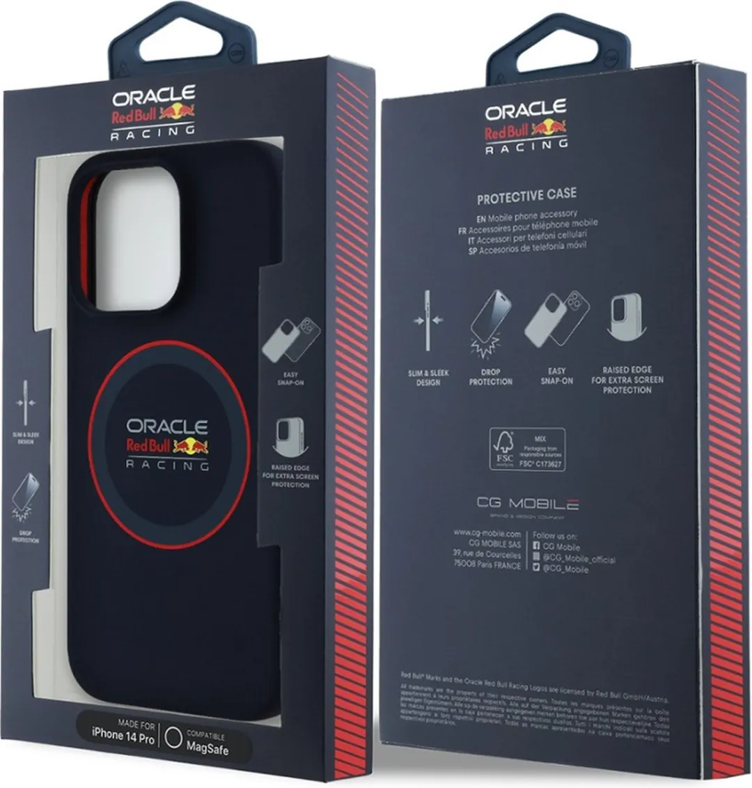 Red Bull Racing Silicone Hoesje iPhone 14 Pro - MagSafe - Donkerblauw