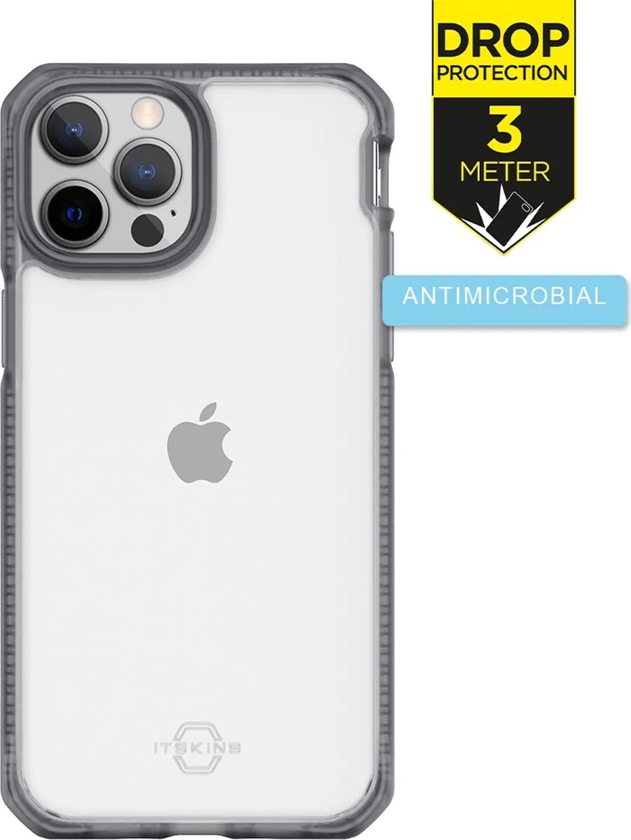 ITSKINS Hybrid Frost iPhone 13 Pro Max Hoesje - AP2M-HYBMK-BKTR - Transparant/Zwart