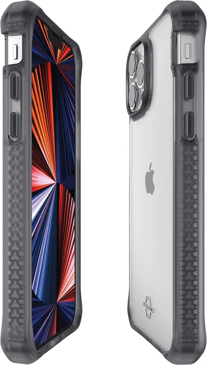 ITSKINS Hybrid Frost iPhone 13 Pro Max Hoesje - AP2M-HYBMK-BKTR - Transparant/Zwart