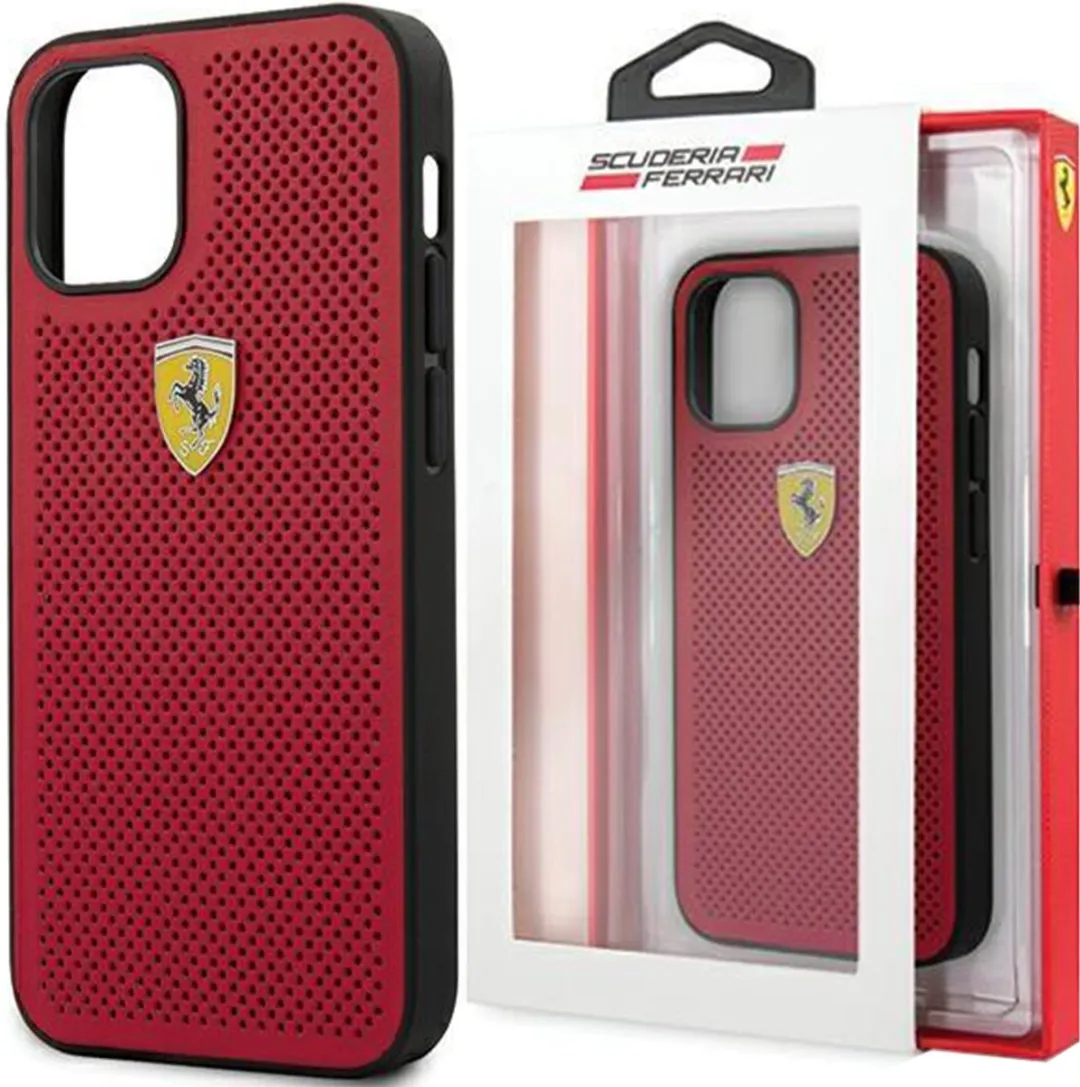 Ferrari iPhone 12 Mini Hoesje - Effen Rood Kunstleer