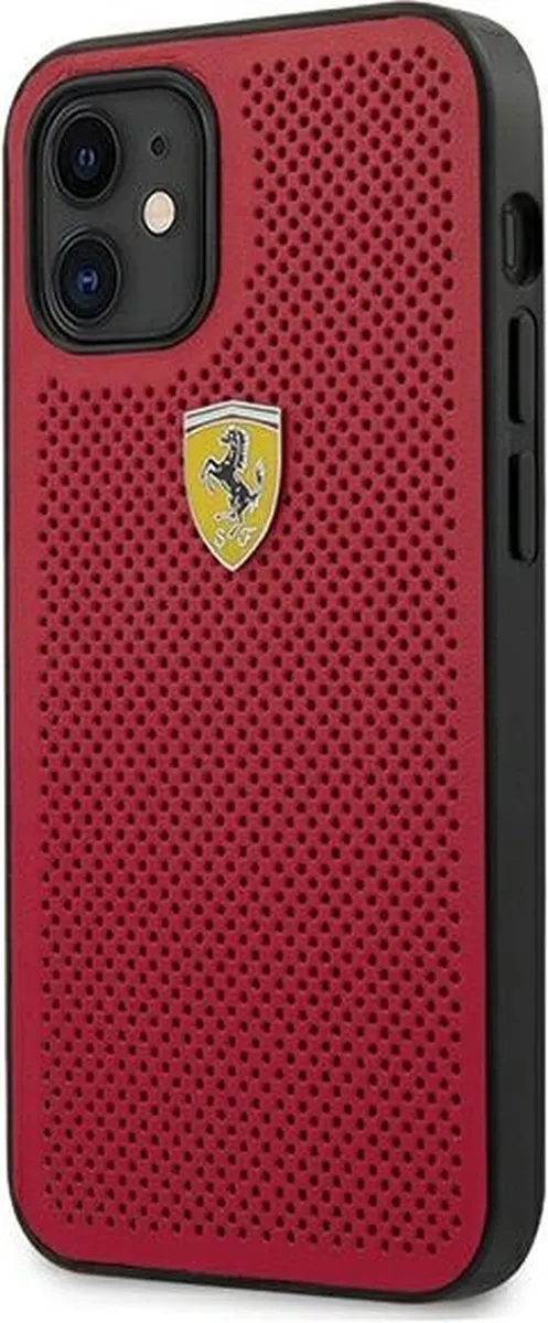 Ferrari iPhone 12 Mini Hoesje - Effen Rood Kunstleer