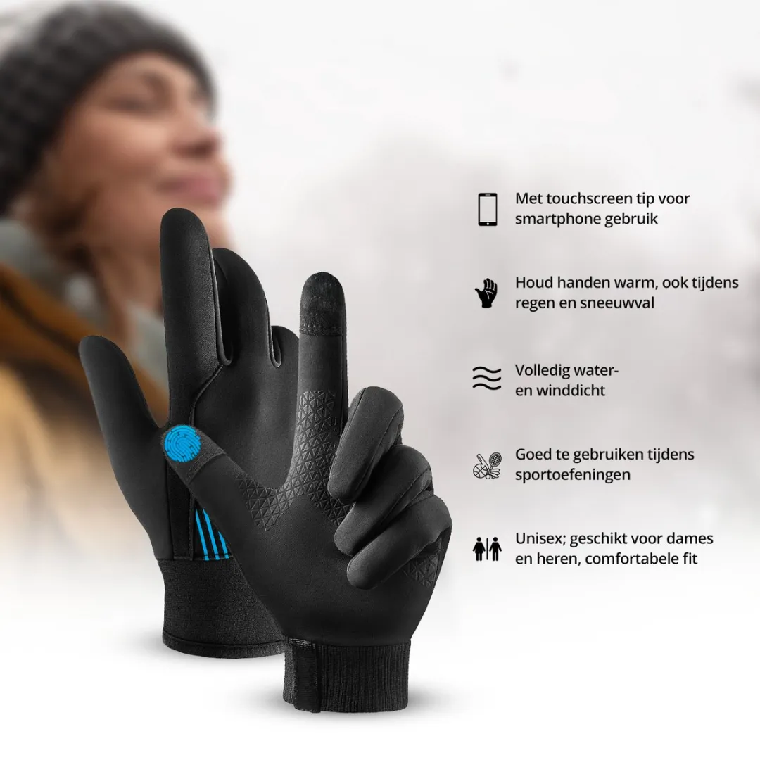 FlinQ Waterdichte Fietshandschoenen Premium - Zwart M
