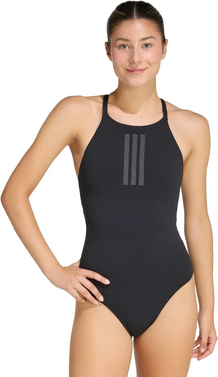 adidas 3-Stripes High Neck 2-Way Straps Peachsoft Badpak - Zwart