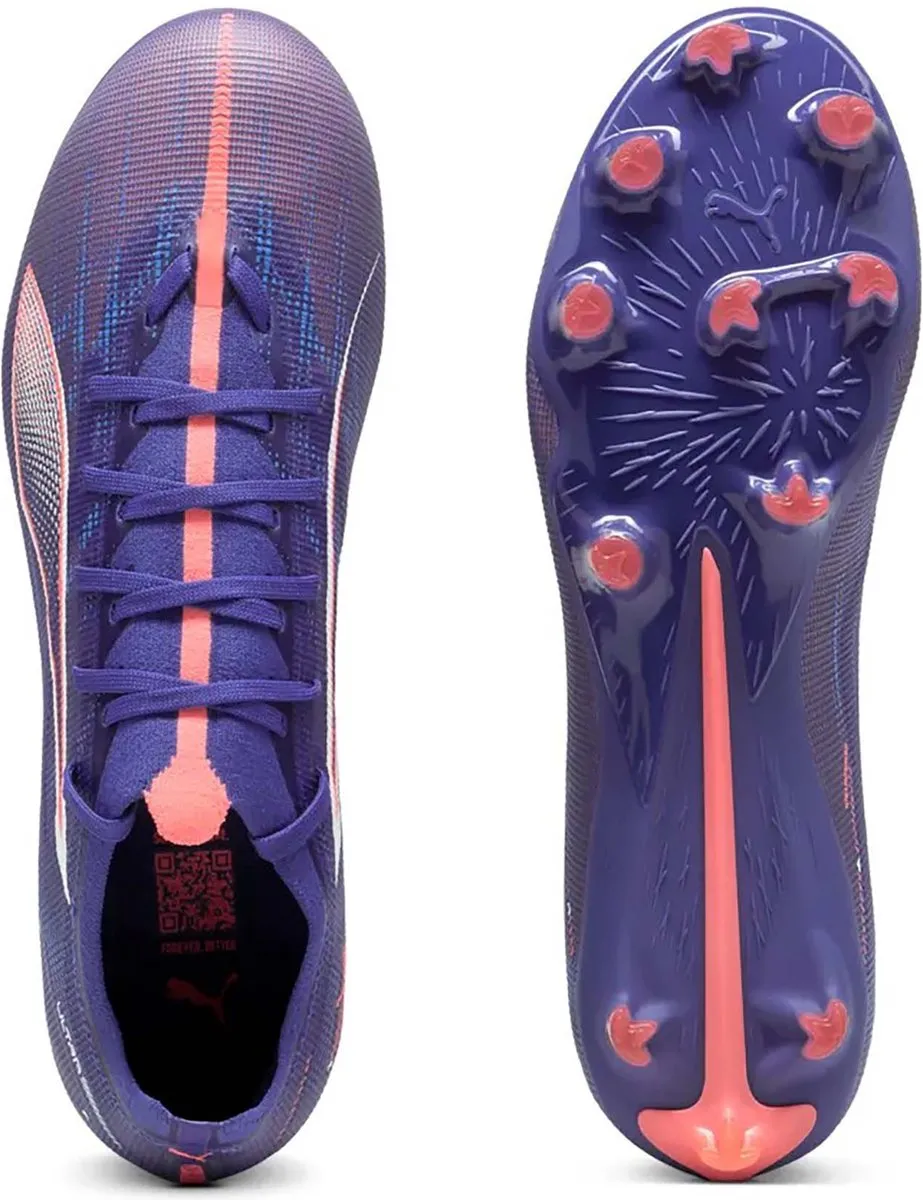 PUMA Ultra 5 Match Voetbalschoenen FG - Maat 44 - Paars/ Oranje/Wit