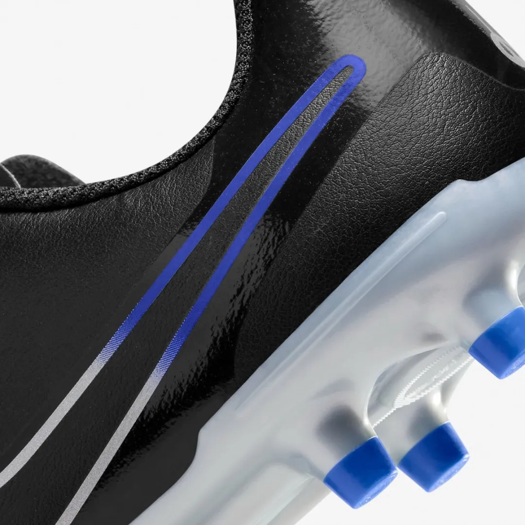 Nike Legend 10 Club FG/MG Voetbalschoenen Junior 38.5 - Zwart/Zilver/Blauw