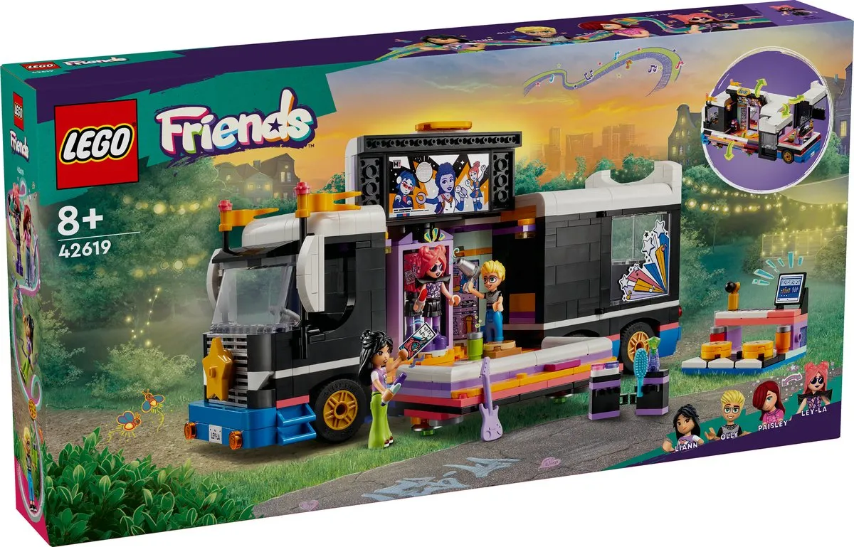 LEGO Friends Toerbus van Popster 42619 - 4 Minifiguren - afbeelding 6 van 6