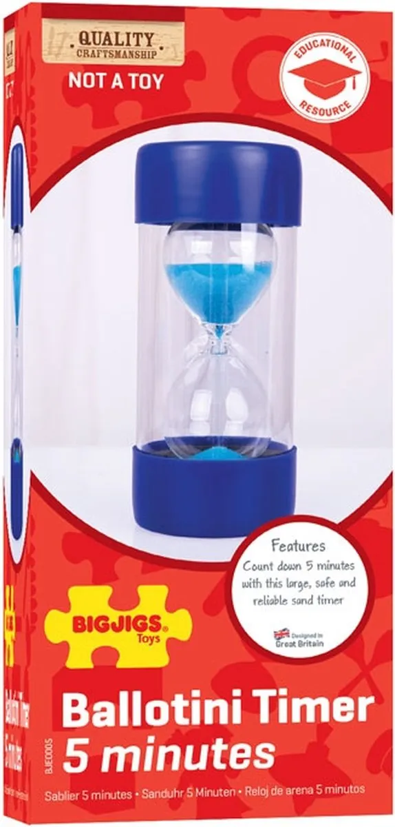 BIGJIGS Ballotini Timer 5 Minuten - Multikleur