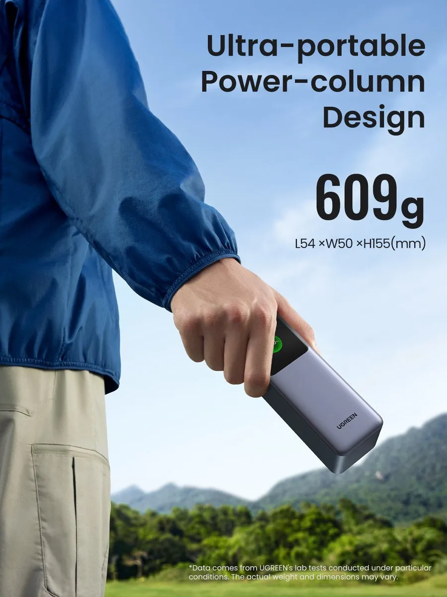 UGREEN 25000mAh Powerbank 200W - 3x USB-C - Grijs