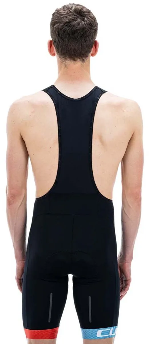 Cube Teamline Bib Shorts L - Zwart/Blauw/Rood