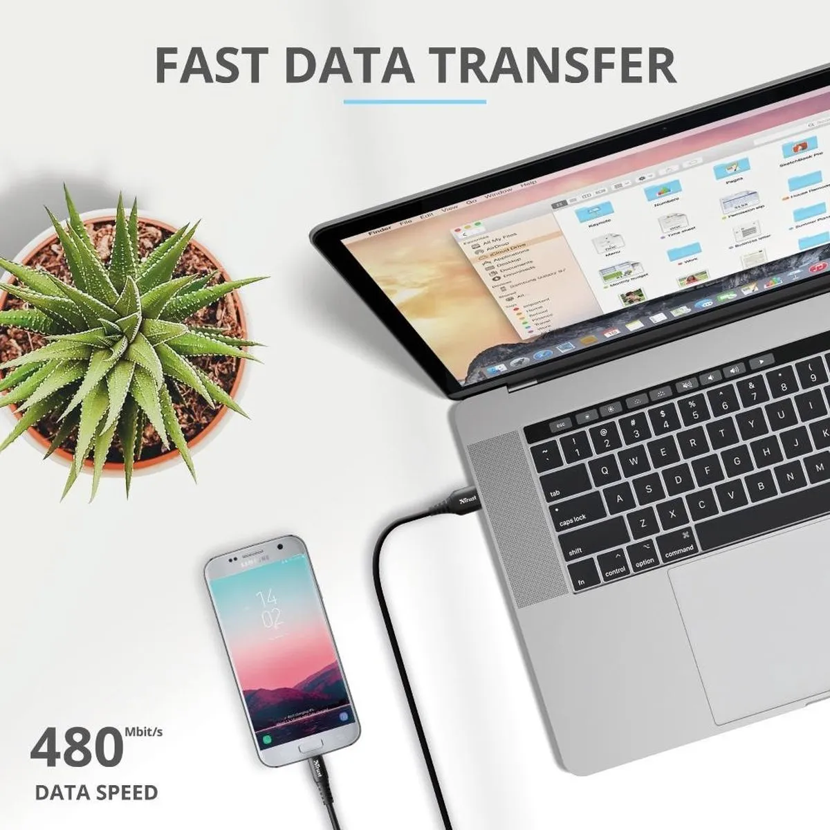 Trust Ndura USB naar Micro-USB Kabel 23567 - 1m - Zwart