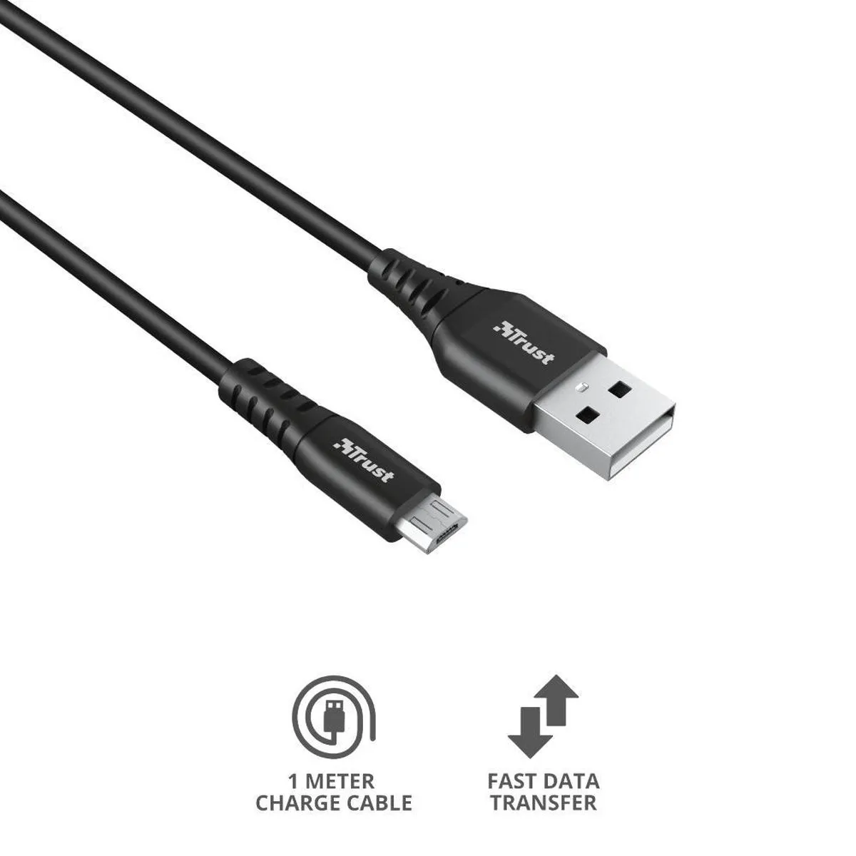 Trust Ndura USB naar Micro-USB Kabel 23567 - 1m - Zwart