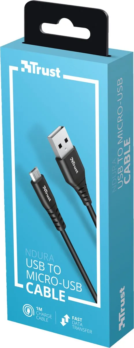 Trust Ndura USB naar Micro-USB Kabel 23567 - 1m - Zwart
