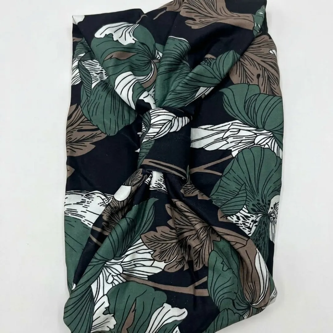 NUVEX Haarband Zwart Bladerenprint