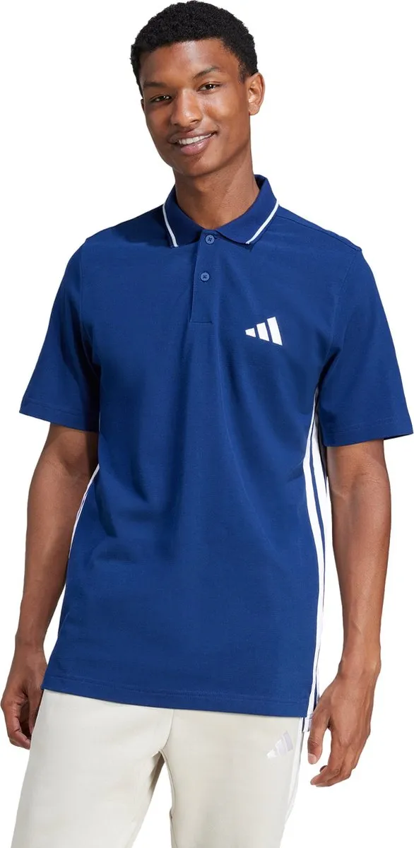 adidas Essentials 3-Stripes Poloshirt JE6382 - Heren - Blauw XS