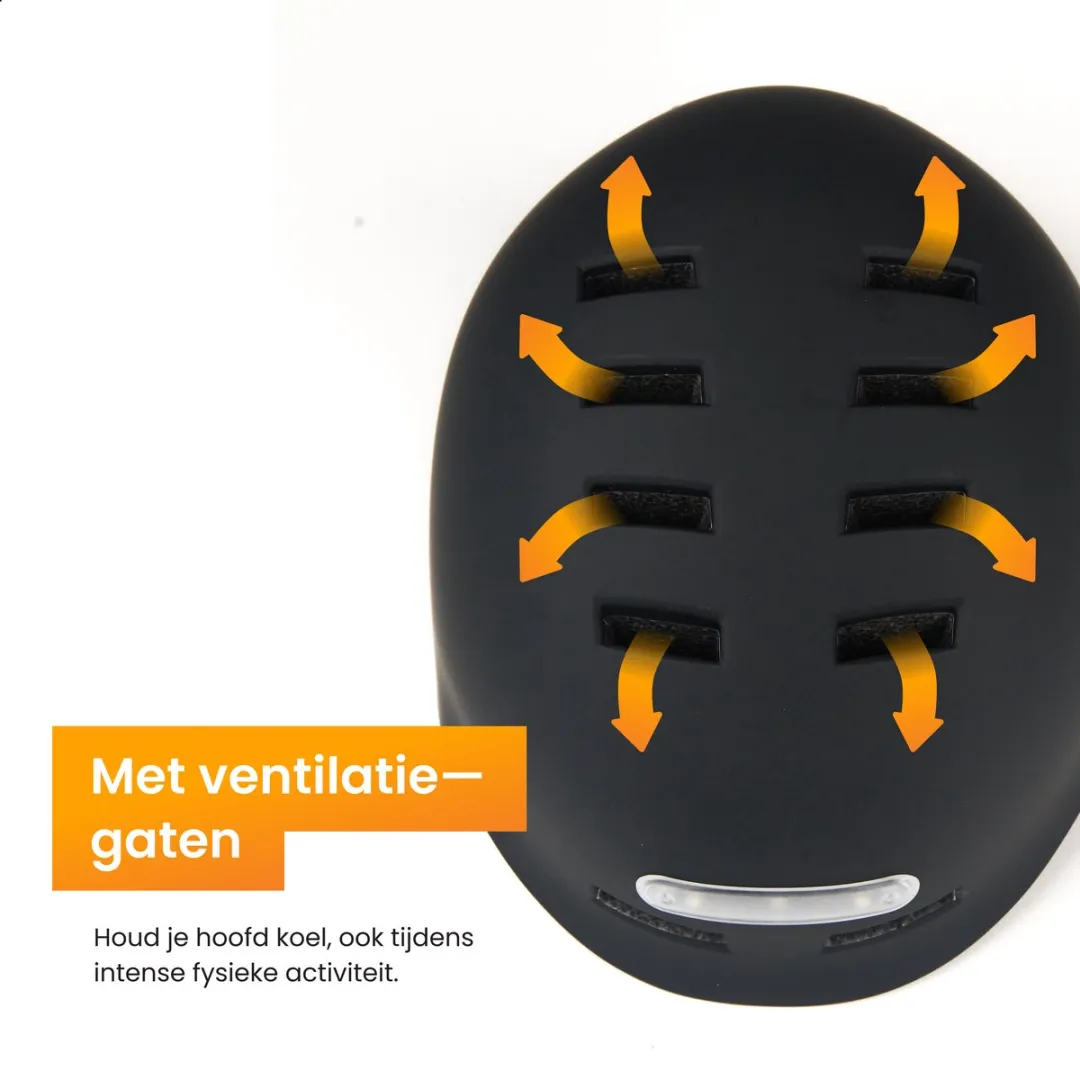 R2B Fietshelm S - LED Verlichting - 48-52 cm - Zwart - afbeelding 6 van 6