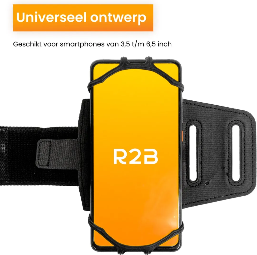R2B Hardloop Telefoonhouder Hengelo - 360° Rotatie - Zwart