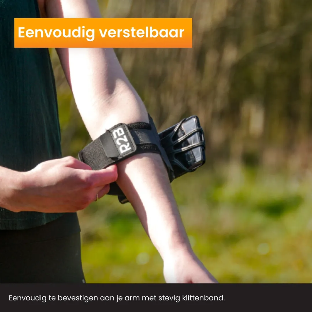 R2B Hardloop Telefoonhouder Hengelo - 360° Rotatie - Zwart