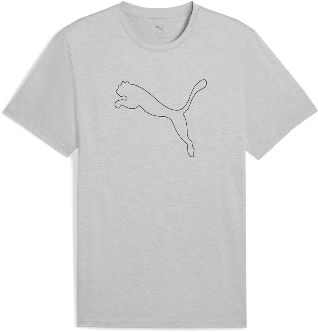 PUMA M TAD Essential Heather Cat Tee Heren Sportshirt - Light Gray Heather