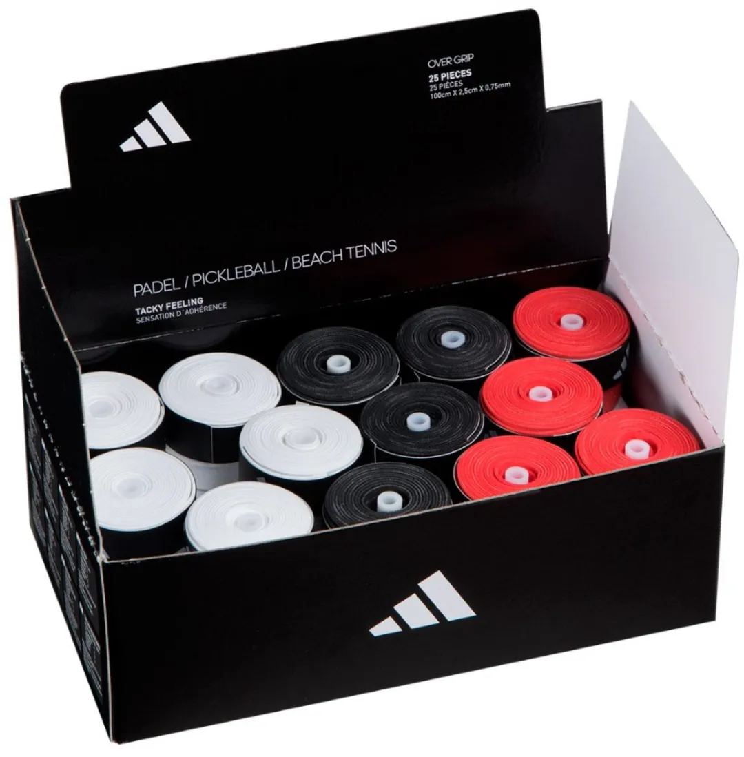Adidas Box (25X) Padel Overgrip - Wit / Zwart / Rood | Maat: UNI