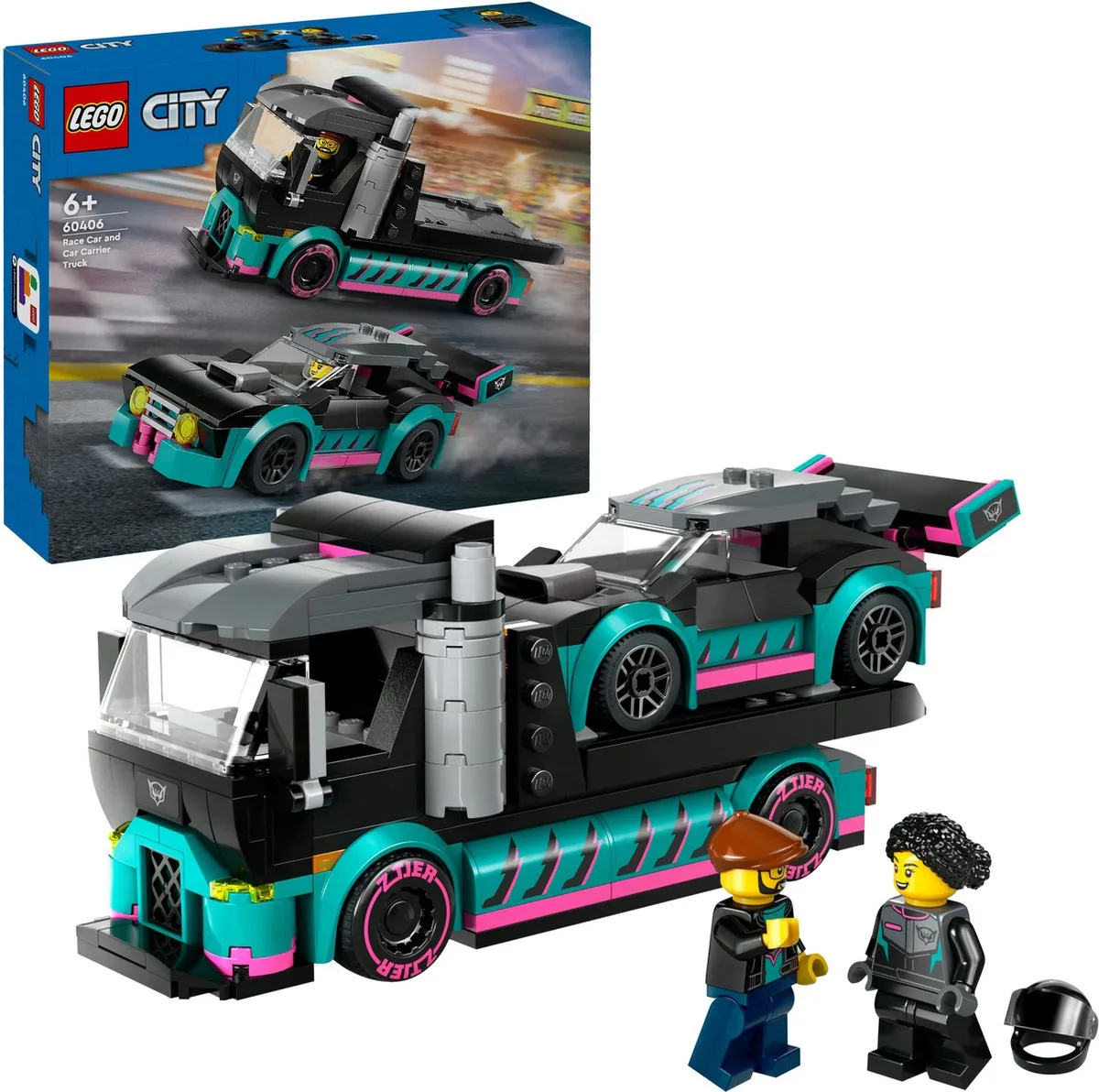 LEGO City Raceauto & Transporttruck 60406 - 328 Stukken - afbeelding 2 van 6