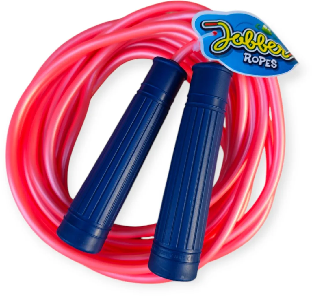Jobber Toys Lang Springtouw 5m - Roze & Rood - 2 Stuks