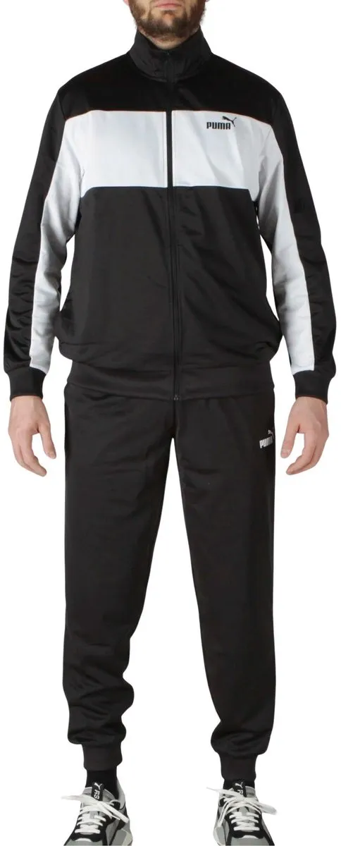 PUMA Poly Colorblock Joggingpak Heren - Zwart/Wit S