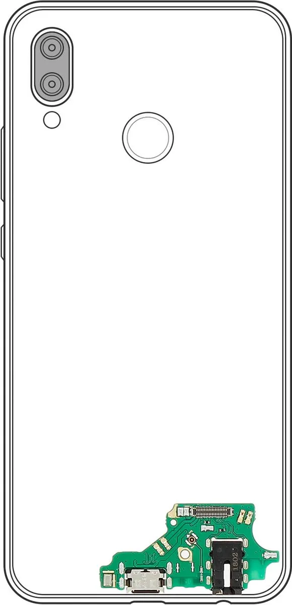 Huawei P20 Lite Flexkabel + Oplaadstekker - Zwart