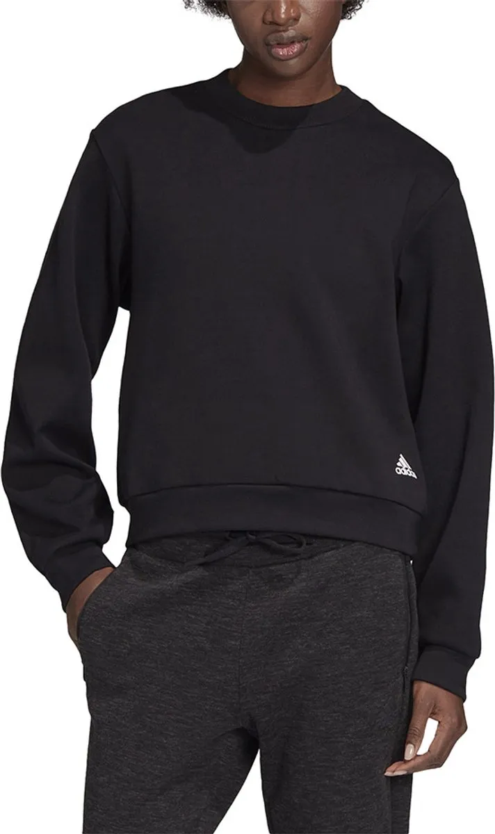 Adidas Sweater Dames W St Crew - Zwart - Maat XXL