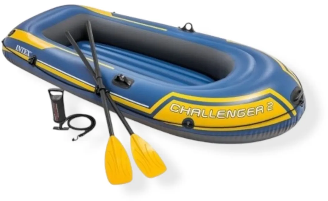 Intex Challenger 2 Opblaasboot - 2 Personen - Blauw/Geel