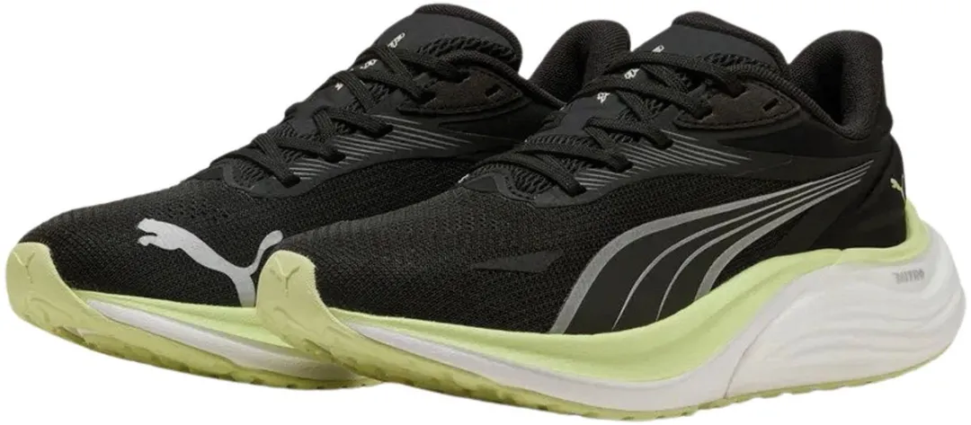 PUMA Electrify Nitro 4 Hardloopschoenen Dames 40 - Zwart/Wit/Geel