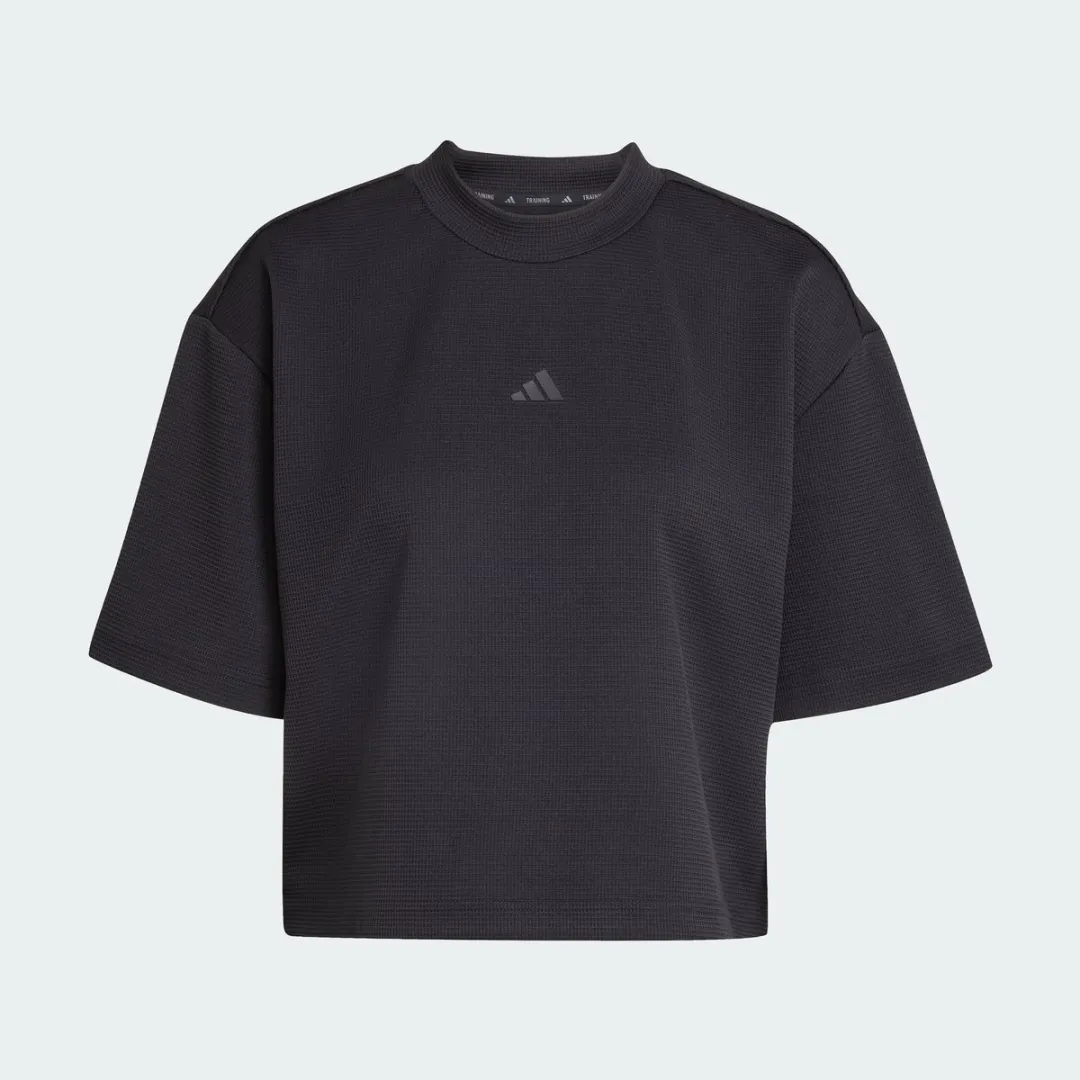 adidas Performance Motion Waffle Yoga-T-shirt JM4474 - Zwart