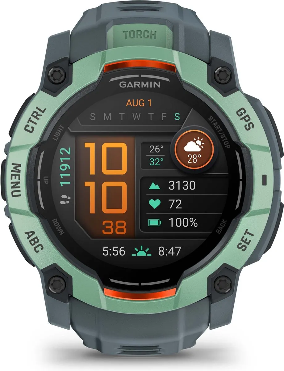 Garmin Instinct 3 Smartwatch - 50mm AMOLED - Groen