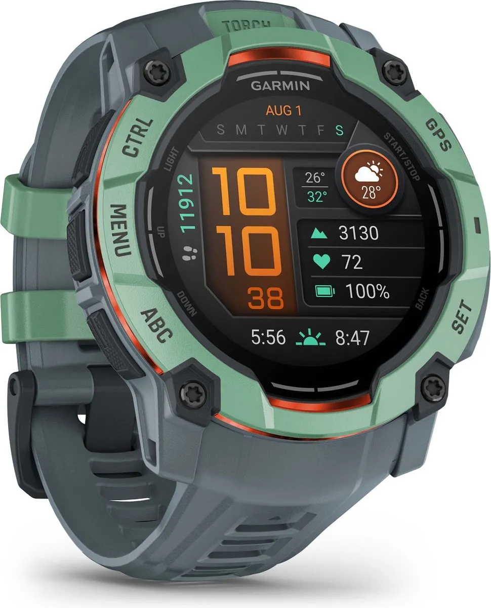 Garmin Instinct 3 Smartwatch - 50mm AMOLED - Groen - afbeelding 2 van 6