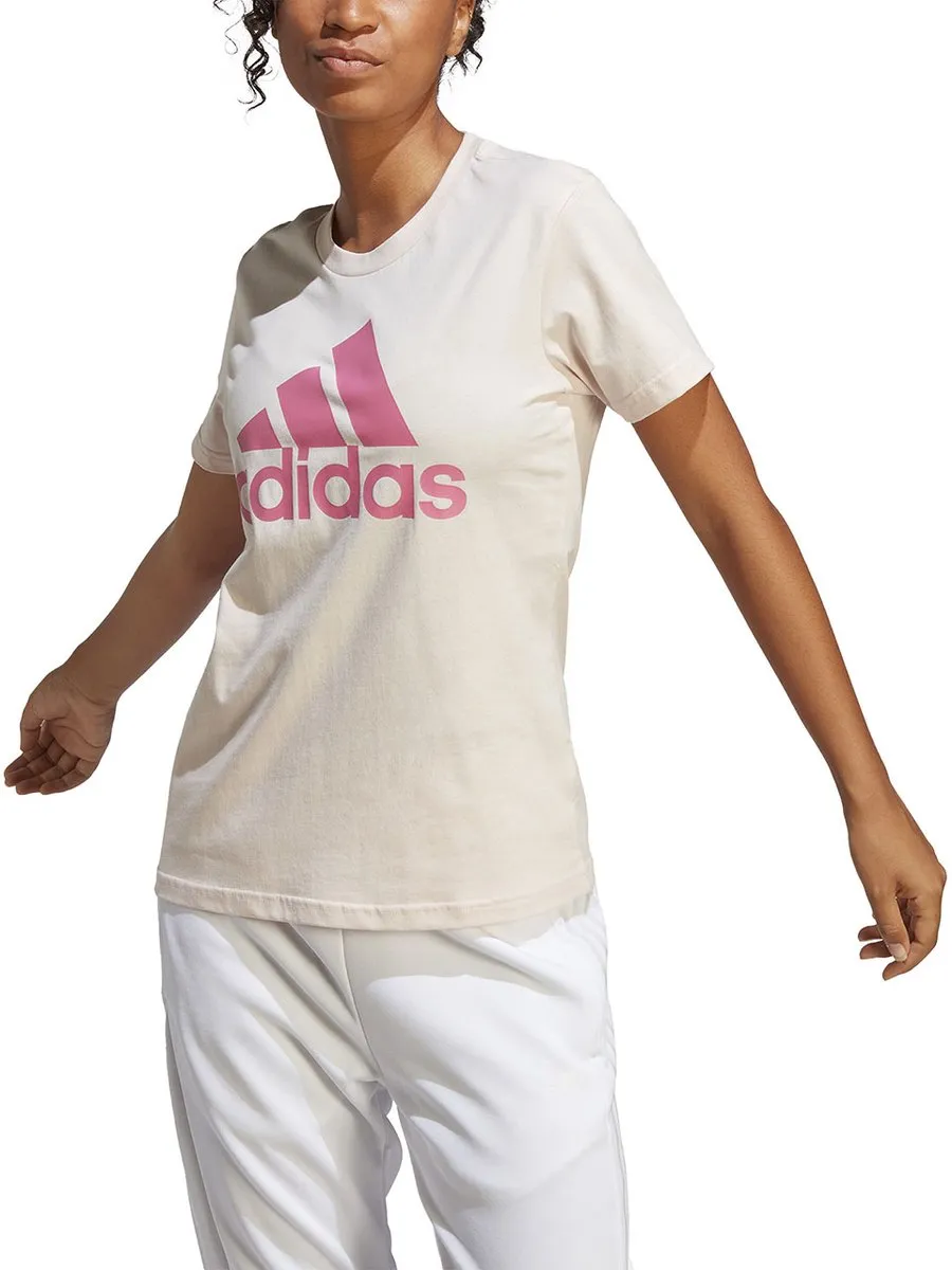 Adidas Essentials Logo Tee Dames - M - Crème