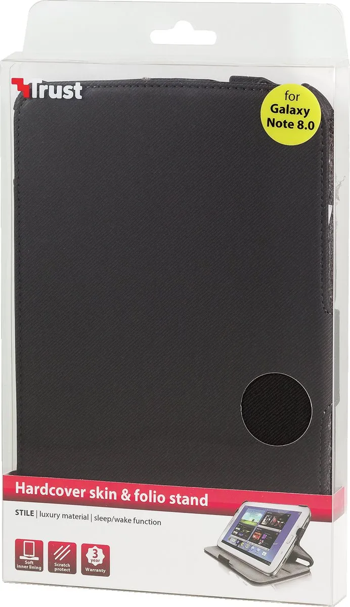 Trust Galaxy Note 8.0 Stile Cover & Folio Stand - 8 Inch - Zwart