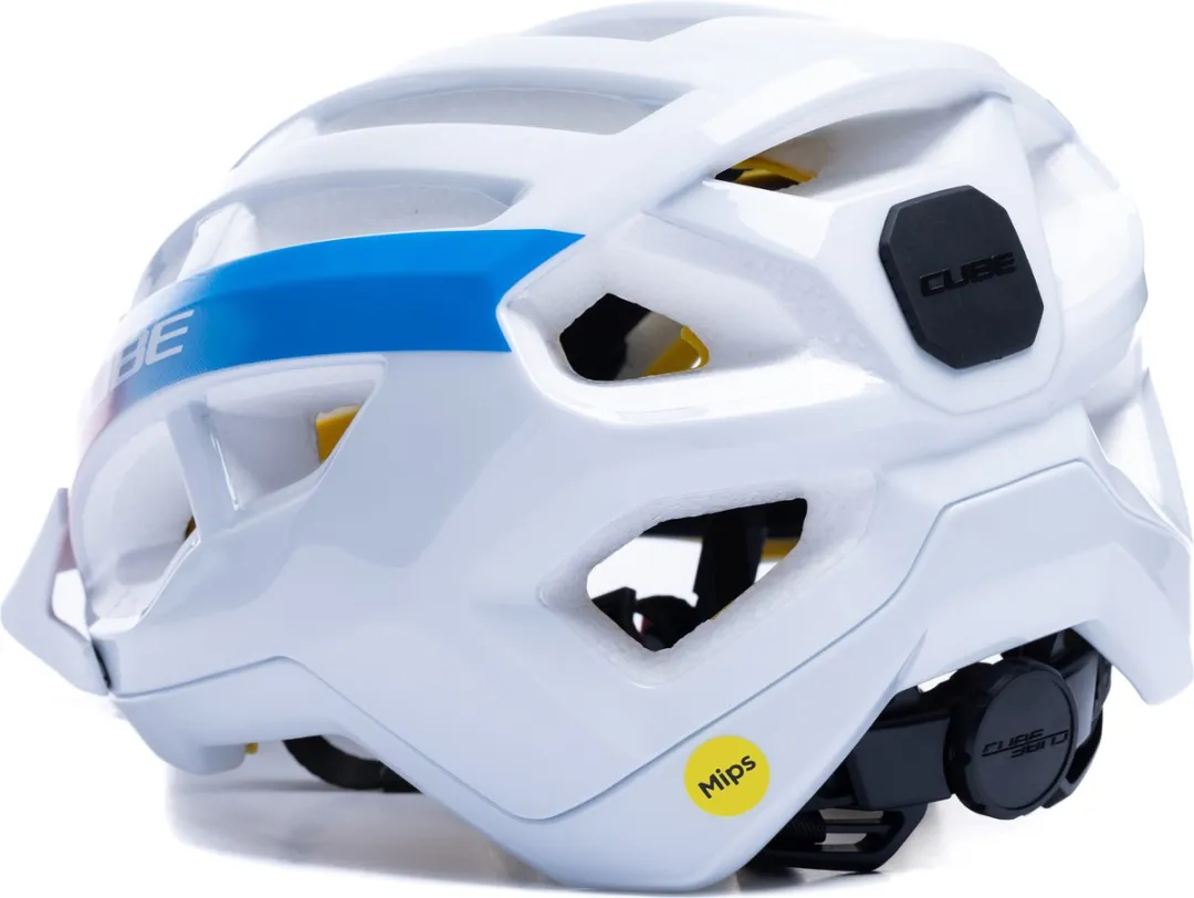 Cube Offpath Teamline Fietshelm - 19 Ventilatiegaten - XL - Wit/Rood/Blauw