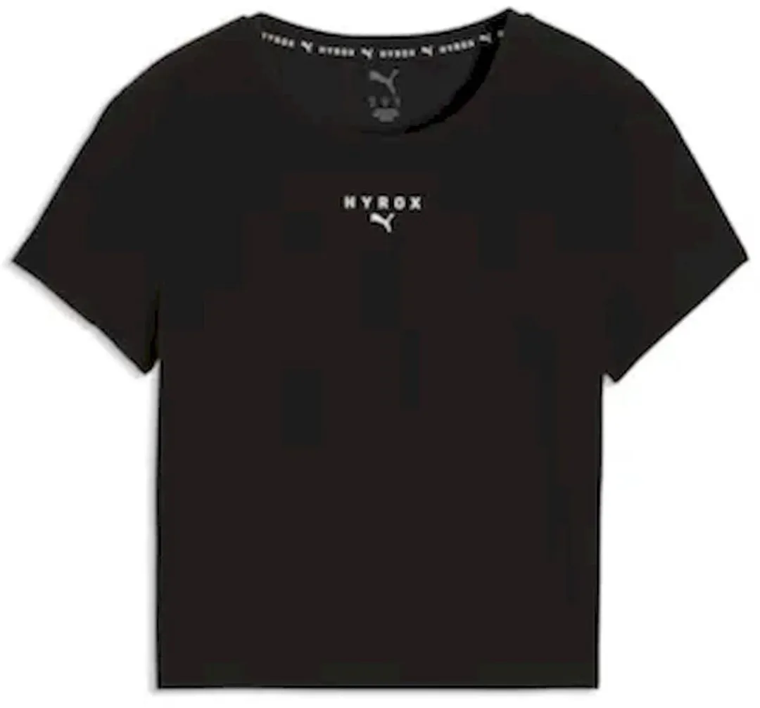 PUMA x HYROX Shapeluxe SS Crop Tee - Trainingstop Dames M - Zwart