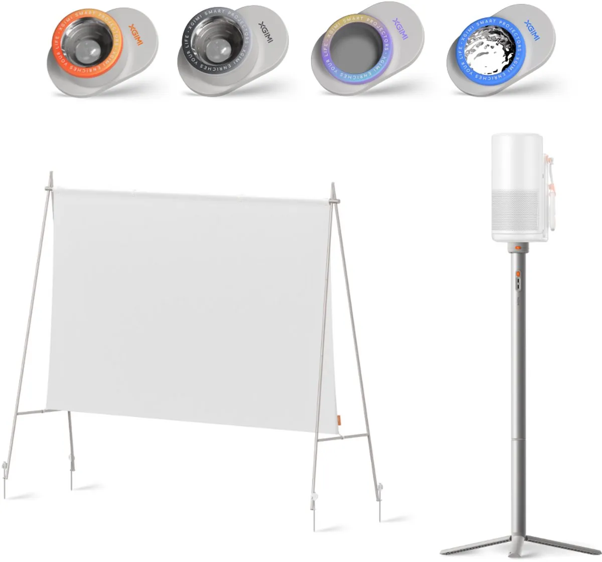 XGIMI MoGo 4 Laser Outdoor Pack – Draagbare Full HD Laserprojector met PowerBase, Outdoor Scherm & Tas – 550 ISO Lumen – Google TV