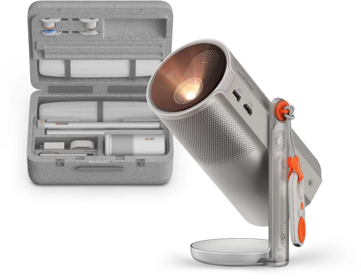 XGIMI MoGo 4 Laser Outdoor Pack – Draagbare Full HD Laserprojector met PowerBase, Outdoor Scherm & Tas – 550 ISO Lumen – Google TV