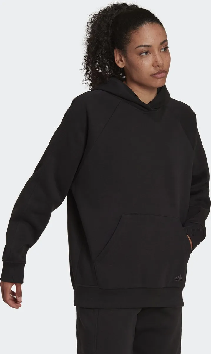 adidas ALL SZN Fleece Boyfriend Hoodie HC8823 - Dames M - Zwart